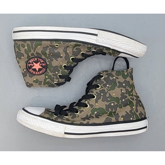 Girls’ Camo Converse Chuck Taylor Hi Tops Size 3 - Picture 12 of 14